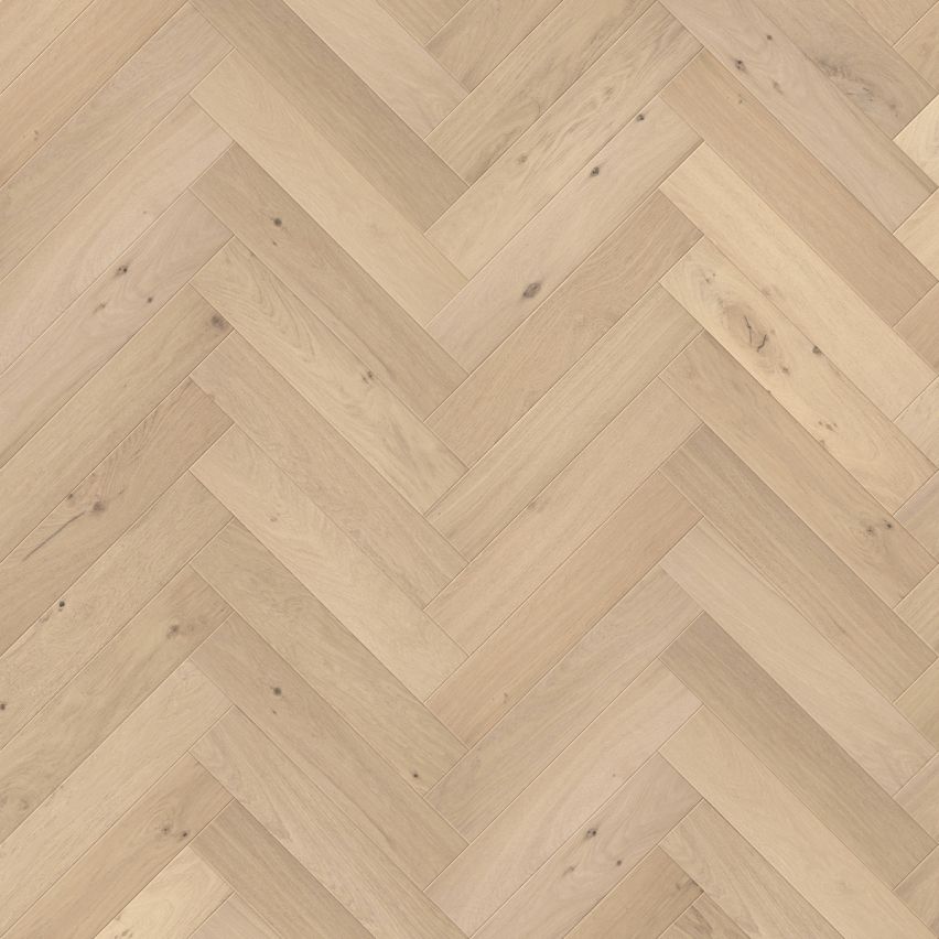 Wire Brushed Chalet Herringbone White Oak Flooring - 4.33