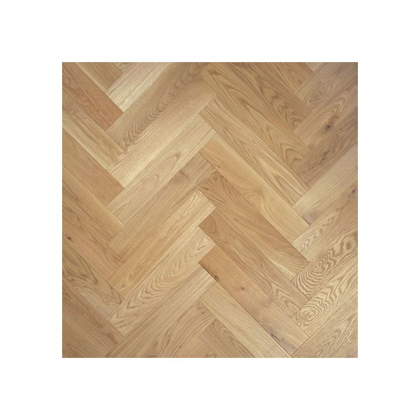 Wire Brushed Natural Herringbone White Oak Flooring - 4.33