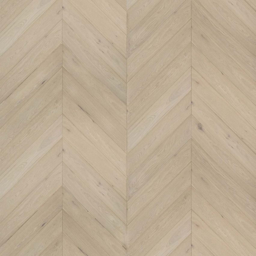 Wire Brushed St. Moritz Chevron White Oak Flooring - 5